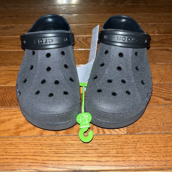 Crocs Baya Platform Glitter Clogs Black With Black Glitter Women’s Size 11 - Picture 2 of 13